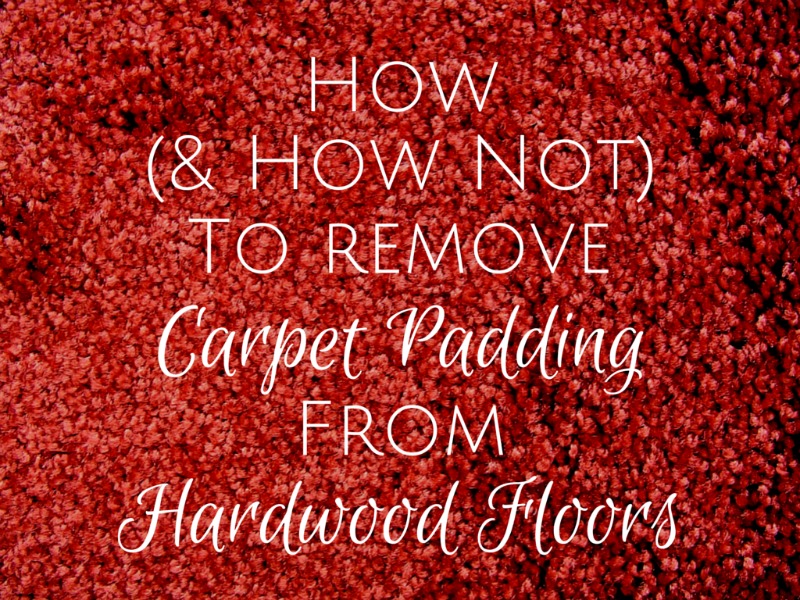 To Remove Carpet Padding From Hardwood, How Do You Remove Carpet Pad Marks From Hardwood Floors